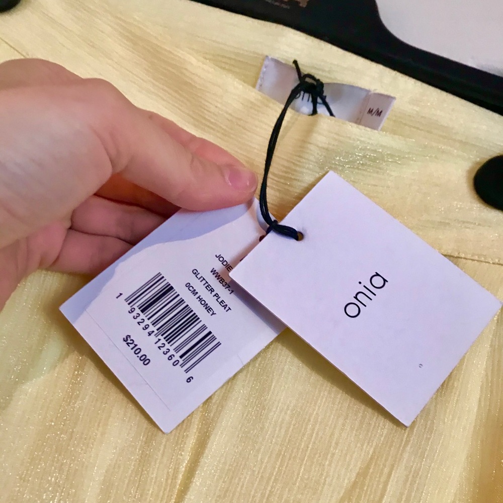 Onia Women's Yellow Pleated Pants